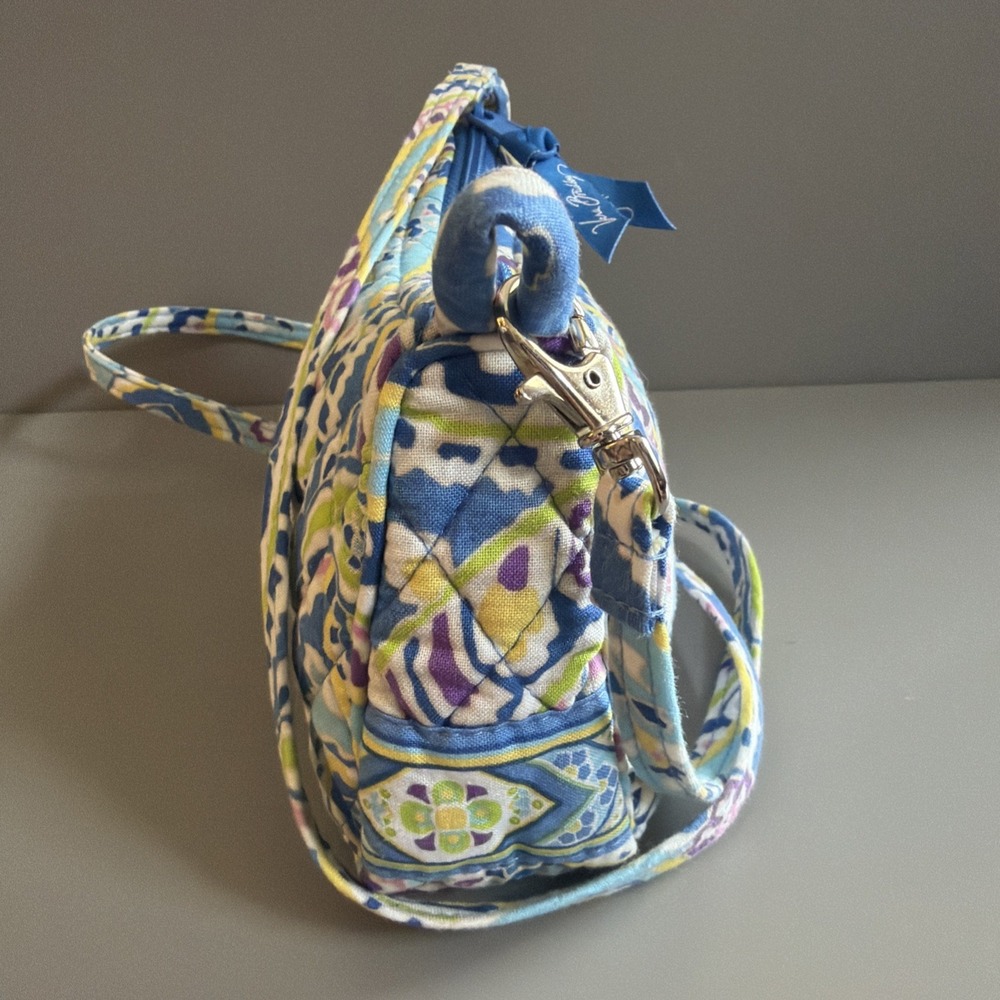 Vera Bradley Capri Blue Crossbody Shoulder Bag Purse Paisley Small Cotton - Picture 5 of 11